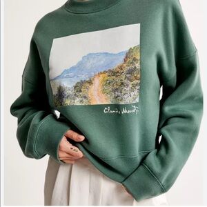 Abercrombie Monet Graphic Sunday Sweatshirt Green M